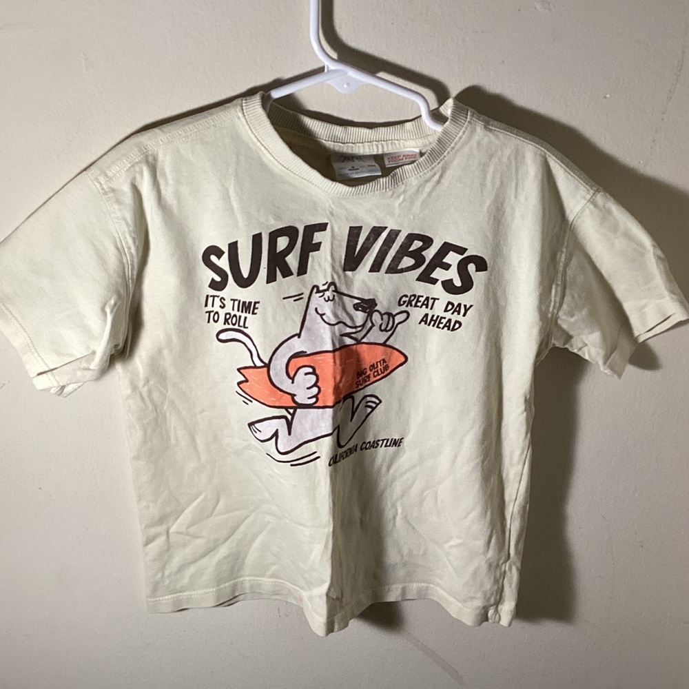 Zara Kids Surf Vibes T-Shirt - Cream